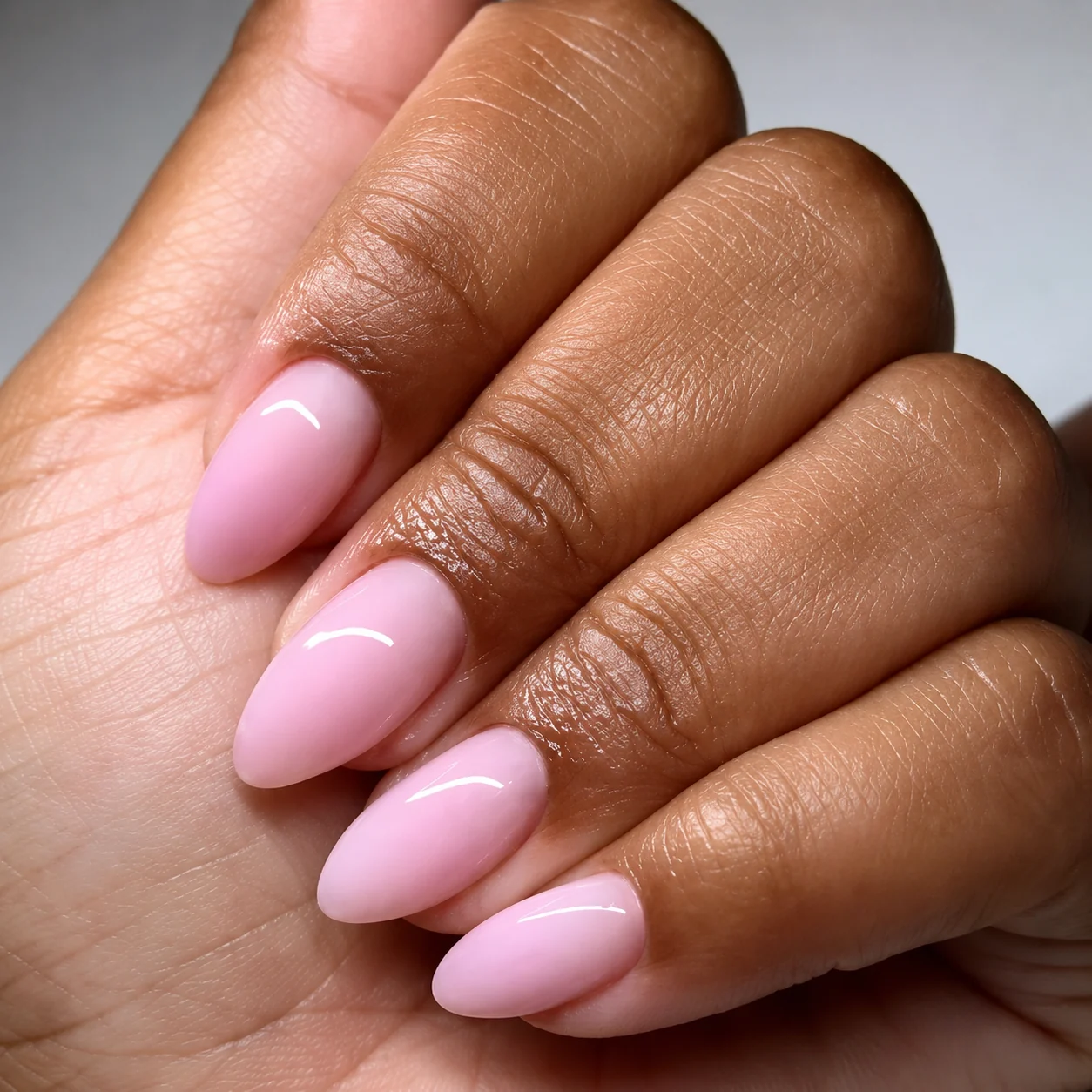 Soft pink glaze — almond shape