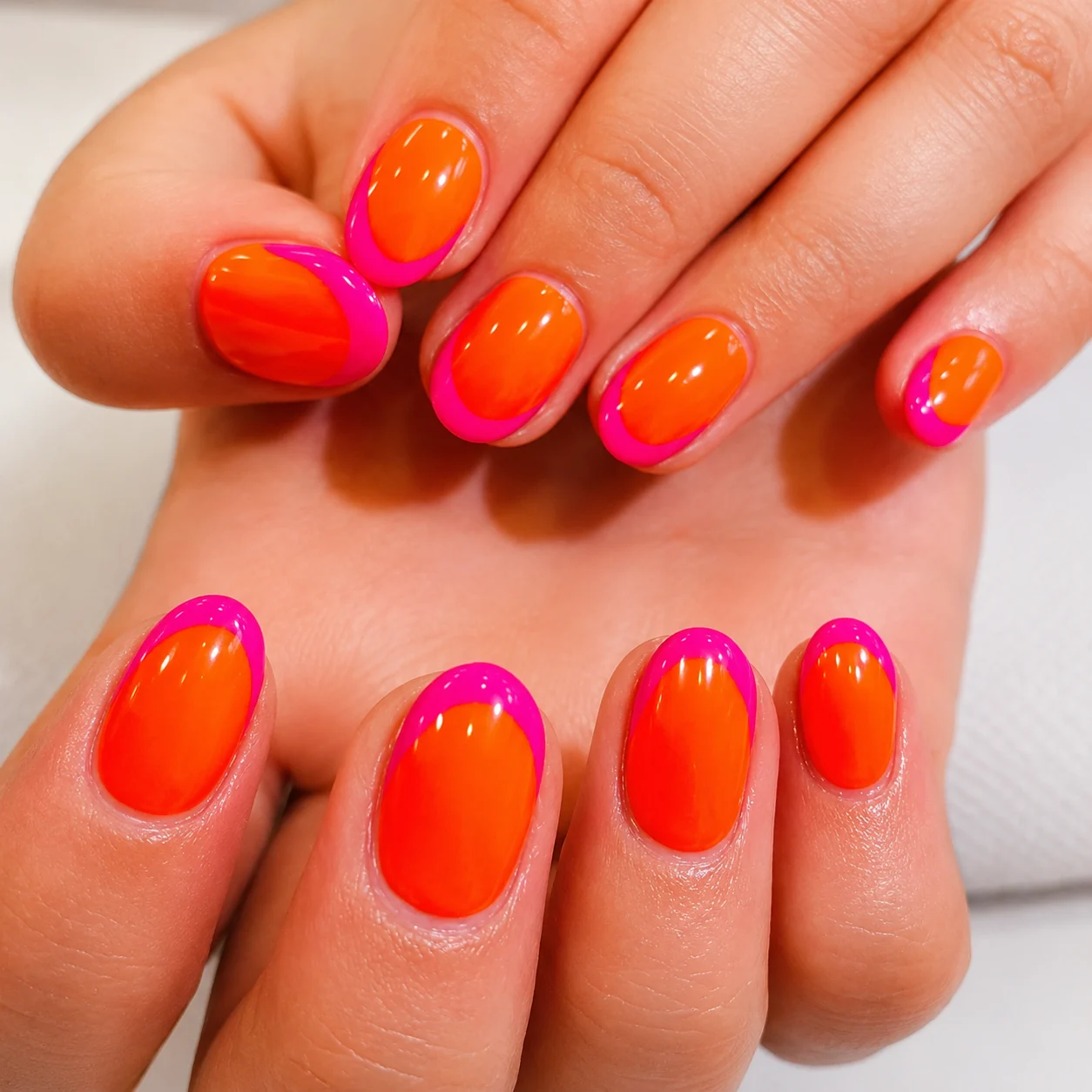 Neon orange & pink ombre